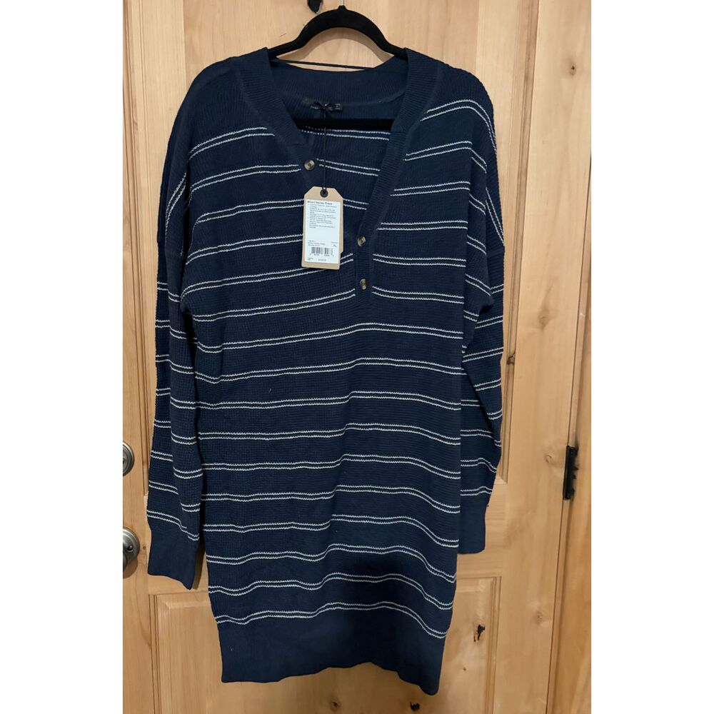 NWT Prana Navy Nautical Stripe Milani Knit Sweater Dress